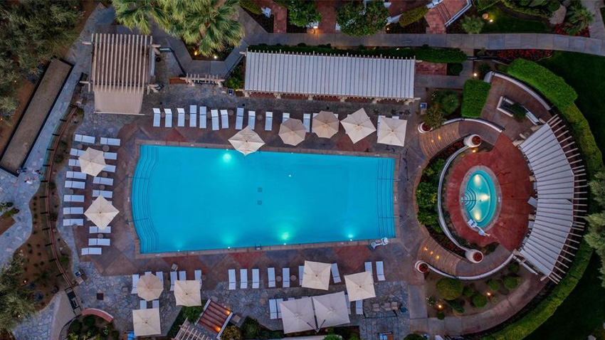 Aerial View of Miramontel Hotel Pool Area